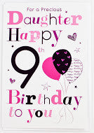 Daughter 9th Birthday Card